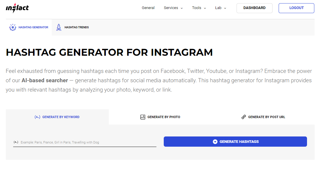 IG Tools: 28 Instagram Tools for Your Toolkit In 2022 23 Inflact hashtag generator tool
