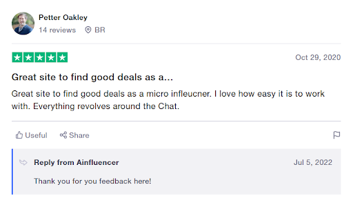 Ainfluencer Review 2022 + Best Features, Competitors, Pros & Cons 3