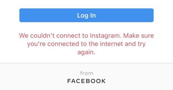 Instagram login error we couldn’t connect to Instagram
