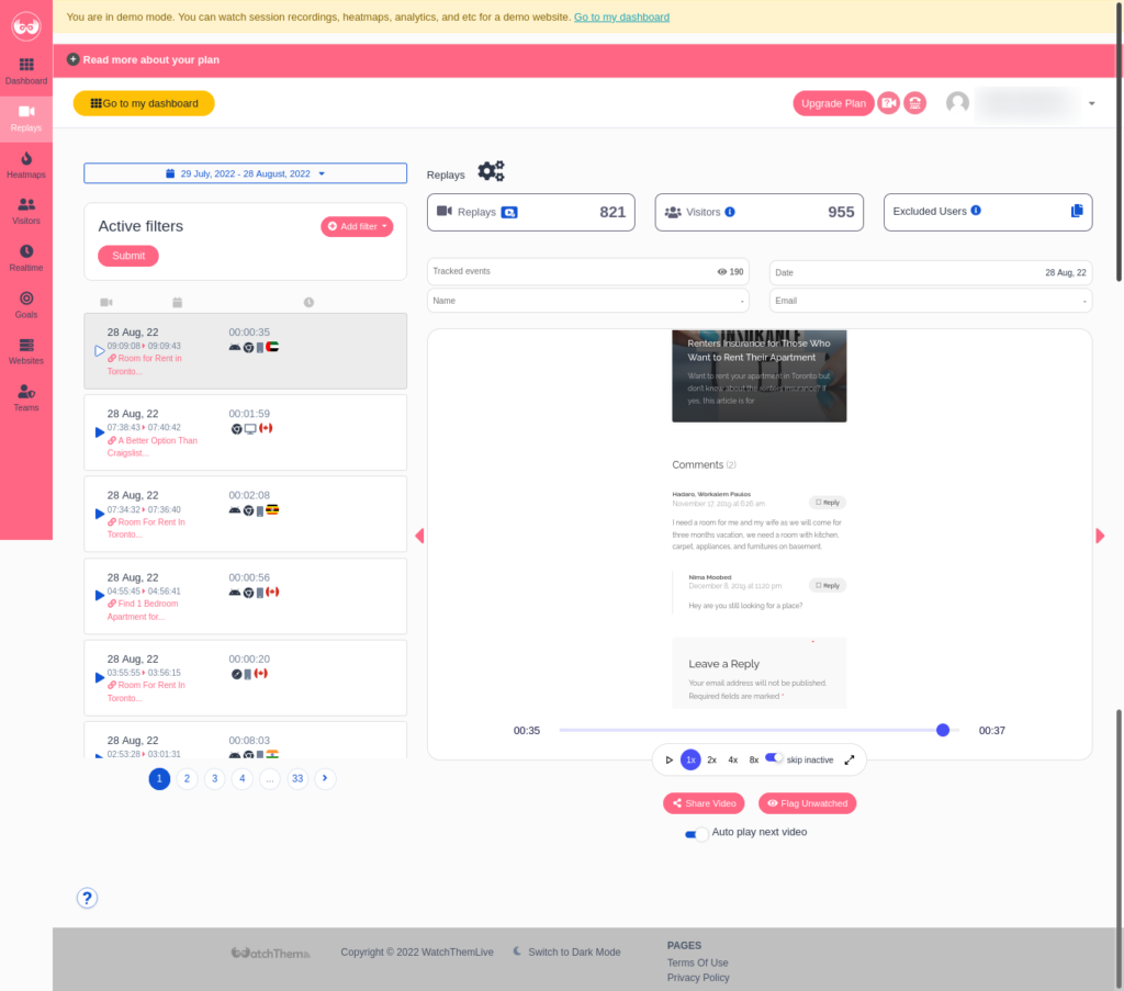 WatchThemLive: An All-inclusive Review in 2022! 3 What are WatchThemLive's session replays